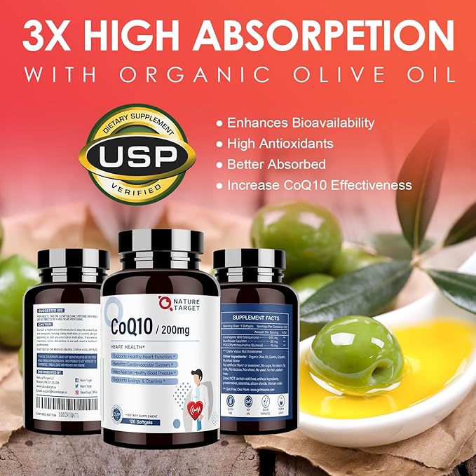 NATURE TARGET Probiotics for Men 60 Billion CFUs14 Strains &amp CoQ10 200mg Softgels with PQQ Antioxidant for Heart-Health and Energy Production