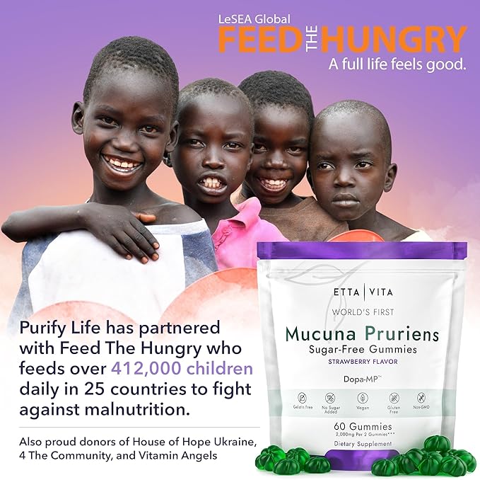 Dopamine Supplement - Sugar-Free Mucuna Pruriens Gummies (2g/serving) Energy &amp Focus Gummies - Potent Mucuna Pruriens Extract Supplement for Calm Mood and Motivation Vegan Non-GMO Gluten-Free