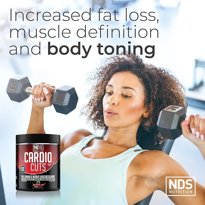 NDS Nutrition 4.0 Pre Workout Supplement - Advanced Weight Loss and Pre Cardio Formula with L-Carnitine CLA MCTs L-Glutamine and Safflower Oil - Cherry Slush (40 Servings)