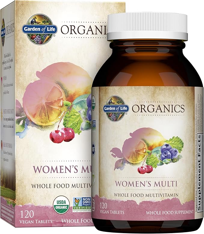 Garden of Life Women's Organic Multivitamin and Probiotics for Digestive Vaginal Immune Health 50 Billion CFU 16 Strains 120 Tablets 30 Capsules
