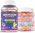 Kids Methylated Multivitamin with Calcium Probiotics Vitamin D3 K2 + Magnesium Glycinate with Calcium Filled Gummies for Adults and Kids 4+ Sleep Gummies Melatonin Free Sugar Free