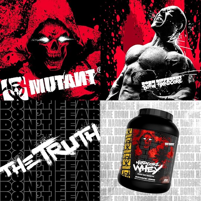 Mutant Hardcore WHEY | 100% Pure Whey Protein | 24g Protein Fast-digesting whey Protein Isolate Plus whey Protein hydrolysate | 68 Servings | 5 LB | Chocolate