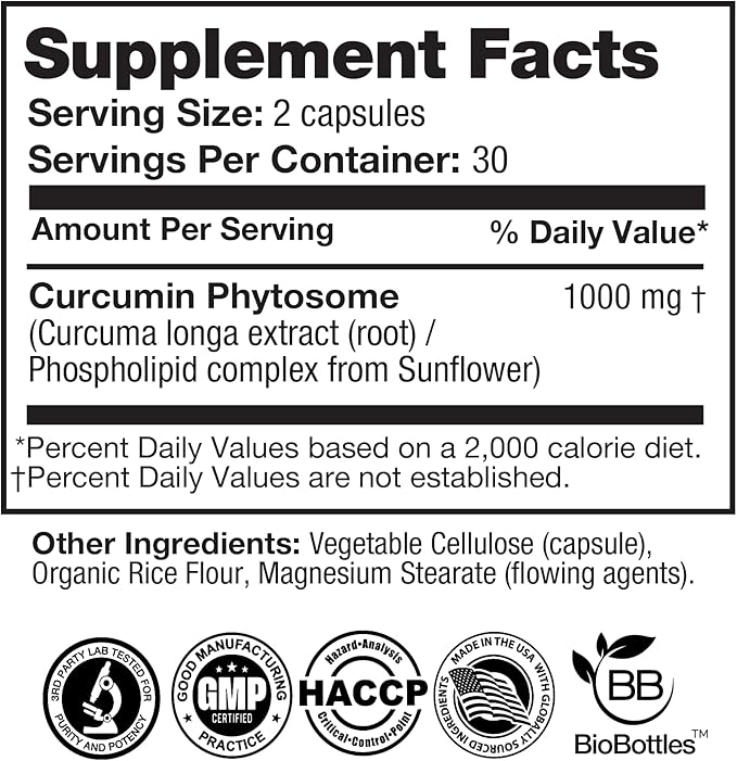FeelGood Superfoods - Turmeric Curcumin Capsules - Ultra High Absorption - 60ct - 1000mg per Serving