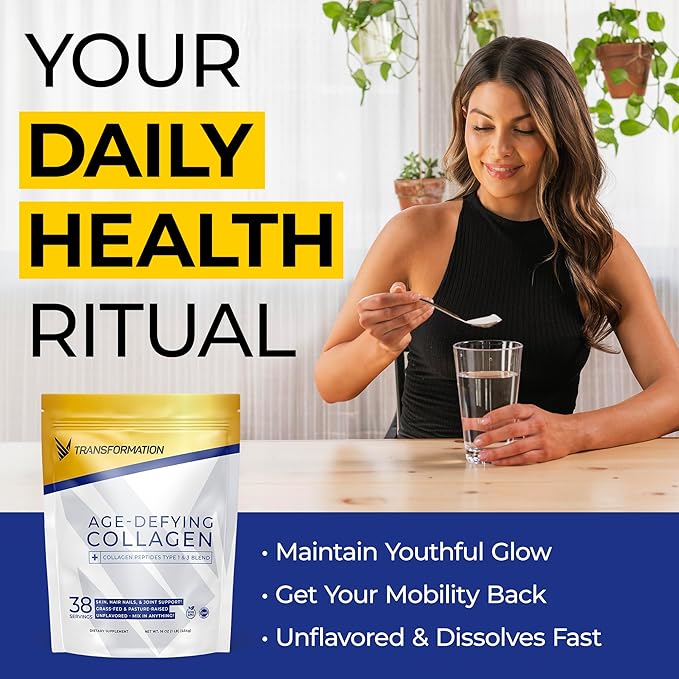 Transformation Vanilla &amp Chocolate Protein Powder | Super Greens Superfood Green Juice Powder | Grass-Fed Hydrolyzed Collagen Peptides Powder | Transformation Performance Shaker BlenderBottle