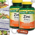 Spring Valley Zinc 50 mg with Vitamin D 50 mcg 150 Ct Immune Health Dietary Supplement Capsules 2 pk (300 Total) + Vitamin Vitality &amp Pill Container (4 Items)!