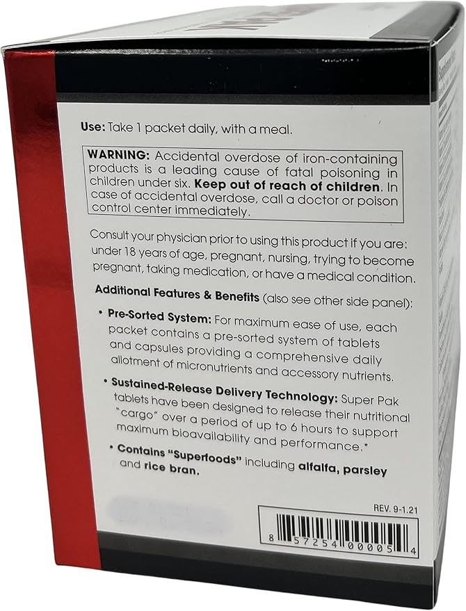 Beverly International Super Pak. 30 Packs. High-Potency Multivitamin Daily Pack for Energy Performance Immune System Health. Custom-formulated for Athletes Active Men and Women since 1970.