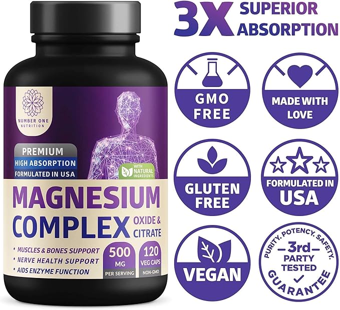 N1N Premium Magnesium Complex and Men's Multivitamins All Natural Supplements to Improve Energy Immunity and Support Bone Muscle and Nerve Function 2 Pack Bundle