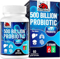 Probiotics for Men 500 Billion CFU &amp 12 Mens Probiotic for Digestive Health + 4 Organic Prebiotic Fiber for Digestive Gut Immune Health Bloating Gas Energy Support Shelf Stable - 60 Capsul