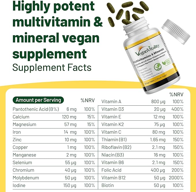 Vegan Vitality Lion's Mane x General Health Combo Bundle - 6 Months Lion's Mane and Multivitamins