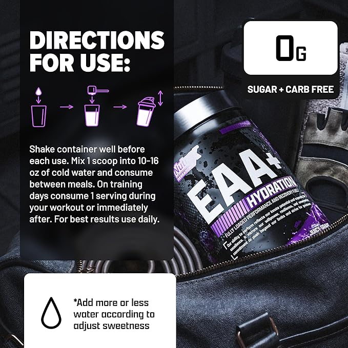 Nutrex Research EAA Hydration | EAAs + BCAA Powder | Muscle Recovery Strength Muscle Building Endurance | 8G Essential Amino Acids + Electrolytes | (Packaging My Vary) 30 Servings (Juicy Grape)