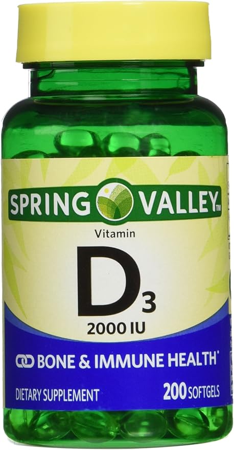 Spring Valley twin pack vitamin d3 2000I.U. Immune Health/Bone Health 200 so...