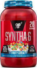 BSN SYNTHA-6 Premium Protein Powder with 6g of Fiber Whey Isolate Micellar Casein Milk Protein Isolate 5g of Fat Fruity Cereal 28 Servings 2.91 Pound (Packaging May Vary)
