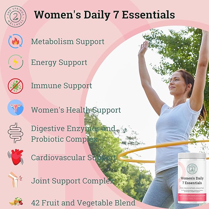 Men's &amp Women's Daily 7 Essentials Bundle - Complete Multivitamin Packs for Optimal Health and Vitality