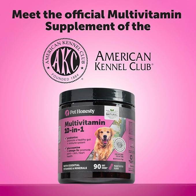 Dog Multivitamin Max Strength 15-in-1 Multivitamin for Dogs – Dog Vitamins &amp Supplements with Glucosamine Probiotics &amp Omega 3s – Supports Joint Heart Immune Skin &amp Coat Health – Chic