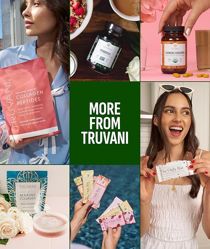 Truvani Protein + Greens Supplement | Spinach Kale &amp Broccoli | 10g Organic Plant Based Protein | 20 Servings | USDA Organic | Gluten &amp Dairy Free | Vegan | No Added Sugar