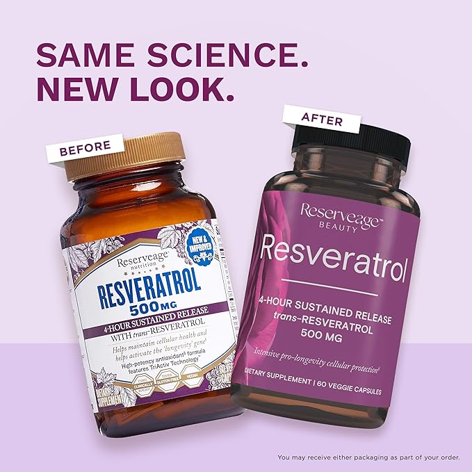 Reserveage Resveratrol &amp Ultra Collagen Booster - Resveratrol &amp Collagen Capsules for Cell &amp Skin Support - Features Dermaval - 60 Resveratrol Capsules 90 Ultra Collagen Booster Capsules