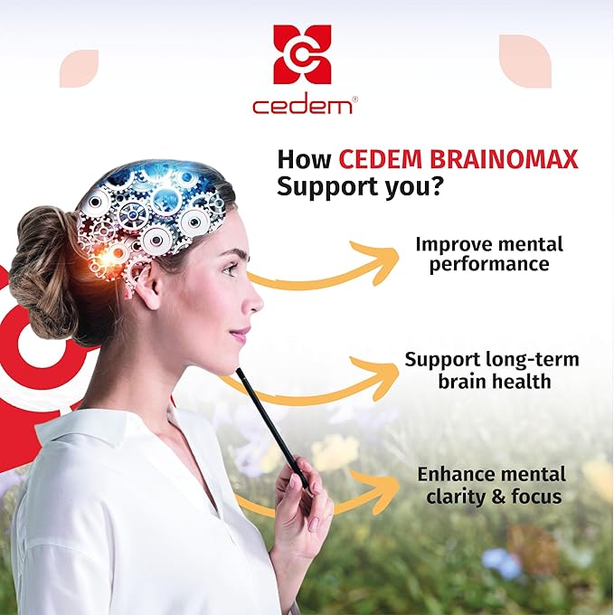 Switzerland BRAINOMAX 20 Powder Sticks Brain Booster Supplement Cherry-Vanilla Flavor with Citicoline N-Acetyl-L-Carnitine Nootropic Brain Supplements for Memory and Focus Cognitive Support