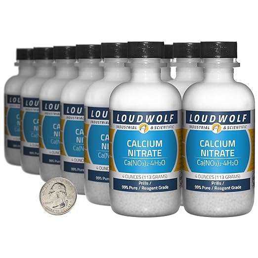 Calcium Nitrate / 3 Pounds / 12 Bottles / 99% Pure Reagent Grade/Prills