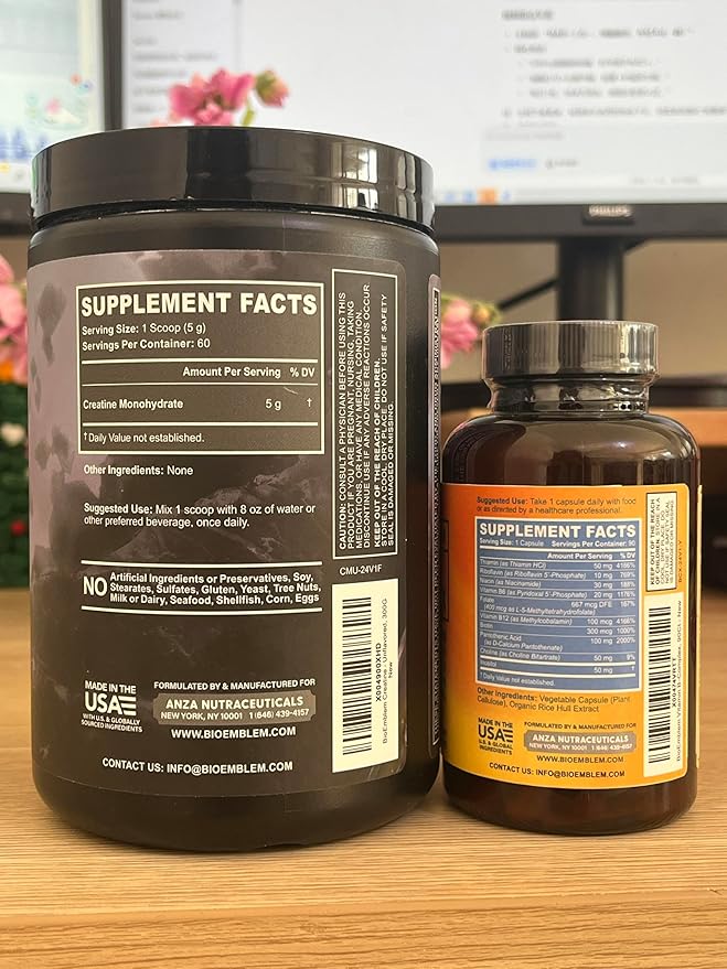 BioEmblem Vitamin B-Complex and Creatine Monohydrate Powder