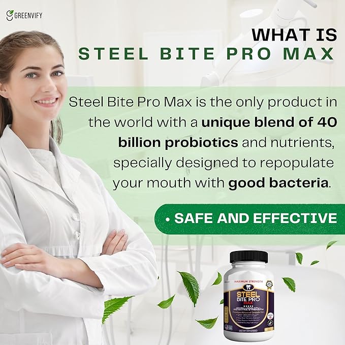 Steel Bite Pro Max Probiotic Supplement 40 Billion CFU 60 Capsules 30 Day Supply (3)