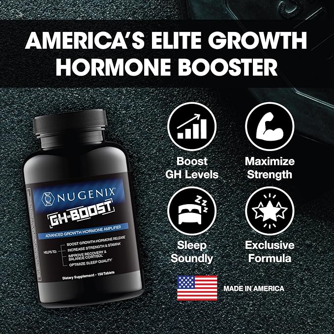 Nugenix GH-Boost - Advanced HGH Boosting Supplement for Men – Support Energy Endurance Sleep with KSM-66 GABA Arginine Glutamine Ashwagandha 150ct