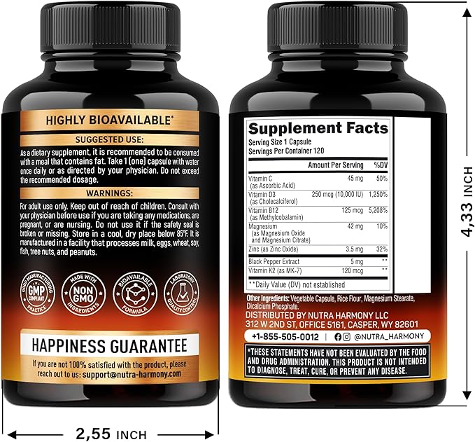 NUTRAHARMONY Vitamin D3 K2 &amp Collagen Peptides Capsules