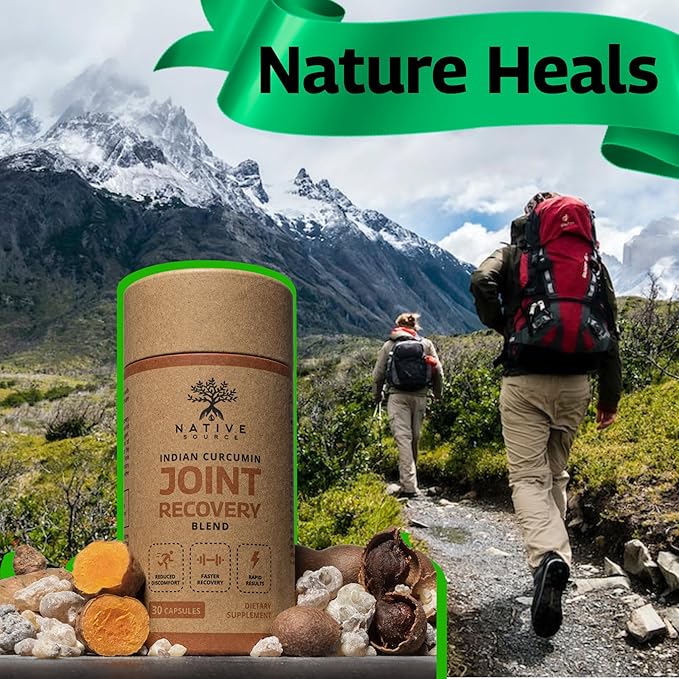 Indian Curcumin: Joint Recovery | Turmeric Tamarind Seeds Boswellia and Black Pepper Extracts | Biodegradable BPA-Free Bottle | 30 Capsules | MAHA | Dietary Supplement