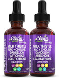 Milk Thistle NAC Liver Cleanse Detox &amp Repair Supplement Liver Support Liquid Drops with Dandelion Extract Artichoke Chanca Piedra Beet Root Choline L-Glutathione Ginger Burdock Schisandra