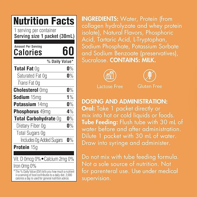 Medtrition NoCarb Liquid Protein Packets Neutral Flavor 1 fl oz 100 Pack