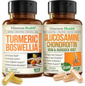 Joint Support Bundle – 2-Pack Organic Turmeric Supplement with 95% Curcuminoids + 65% Boswellia Extract Ginger Root &amp Black Pepper (BioPerine) + Vegan Glucosamine Chondroitin MSM – 60 + 90 Capsul