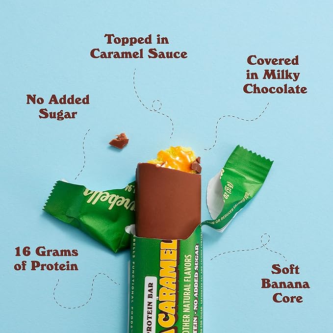 Barebells Soft Protein Bars Banana Caramel - 24 Bars (2 Packs of 12) - Protein Snacks with 16g of High Protein - Fluffy Chocolate Treat with 2g of Total Sugars - Soft Protein Snack &amp Breakfast Bar