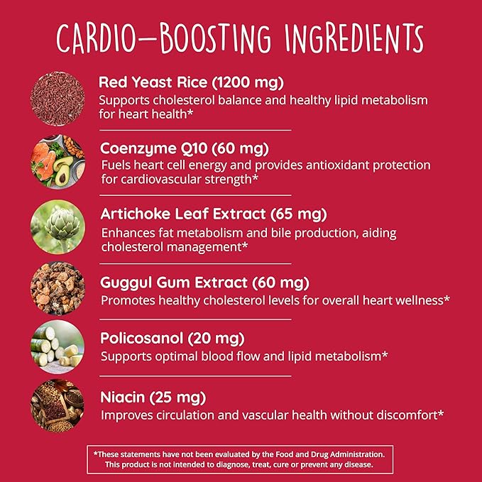 Happy Healthy Hippie Red Yeast Rice with CoQ10 Supplement &amp Organic Ashwagandha Capsules