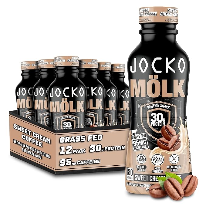 Jocko Fuel Mölk RTD Protein Shakes Bundle - Vanilla &amp Sweet Cream Coffee (Pack of 24)