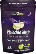Pistachio Sleep/Unique Natural Sleep Aid Supplement/Natural Melatonin/Fall Asleep Faster/Deeper and Longer Sleep/No Drowsiness / 30 Vegan Capsules