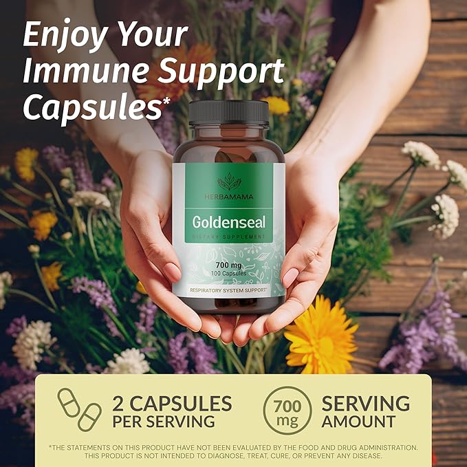 HERBAMAMA Goldenseal and Milk Thistle Kit - Bundle of 700 mg Goldenseal Root Capsules and Milk Thistle Tincture 2 fl oz - Vegan Non-GMO Sugar &amp Alcohol-Free - 2 Pack