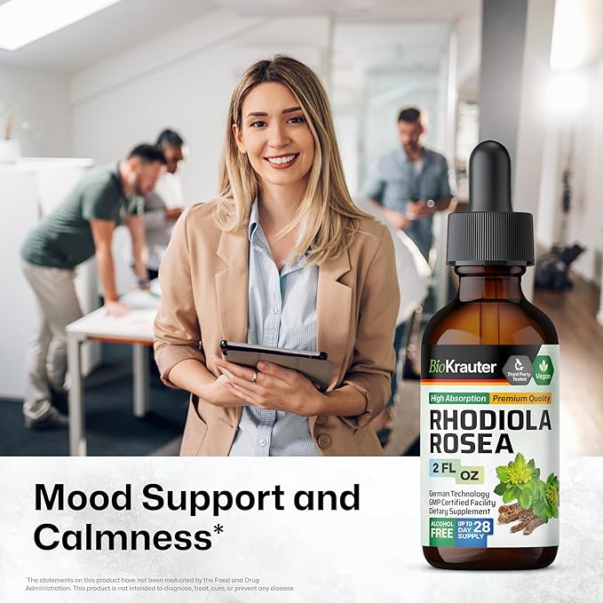 BIO KRAUTER Ashwagandha Tincture 2 Fl. Oz. &amp Rhodiola Rosea Tincture 2 Fl. Oz.