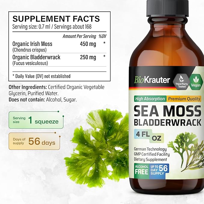 Sea Moss Tincture 4 Fl. Oz. &amp Turmeric Tincture 4 Fl. Oz.