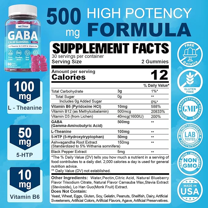 GABA GummiesMelatonin Free Natural Sleep Gummies