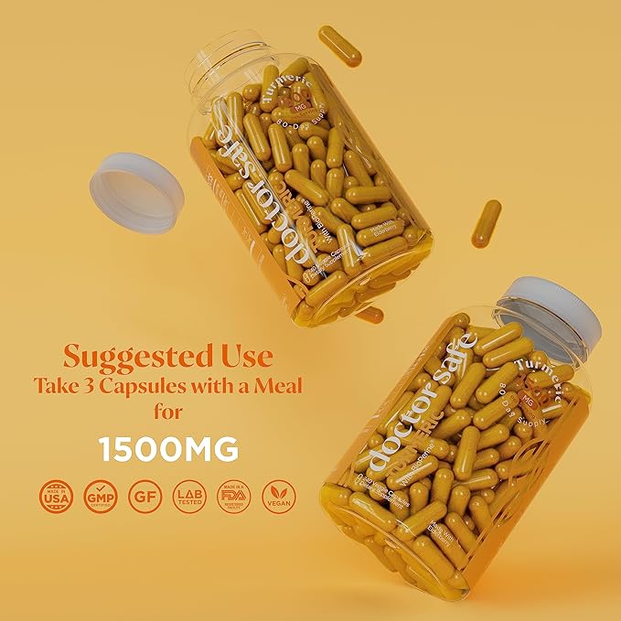 Turmeric Curcumin with 95% Curcuminoids &amp BioPerine Black Pepper | 1500mg | Joint Support Supplement | Non-GMO Gluten-Free - 240 Capsules