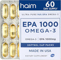 HAIM EPA1000 – High-Potency EPA Fish Oil Supplement – 1000mg Omega-3 for Heart Brain &amp Joint Health – Pure Burpless Capsules – 60 Softgels – Made in USA