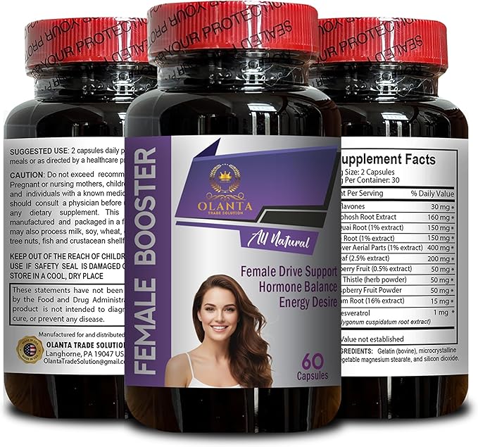 Female Booster Complex for Women – Soy Isoflavones Dong Quai &amp Blessed Thistle – Supports Balance &amp Vitality – 1 Bottles 60 Capsules
