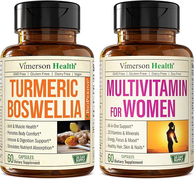 Turmeric Curcumin Supplement with Boswellia Serrata Extract &amp Complete Multivitamin for Women