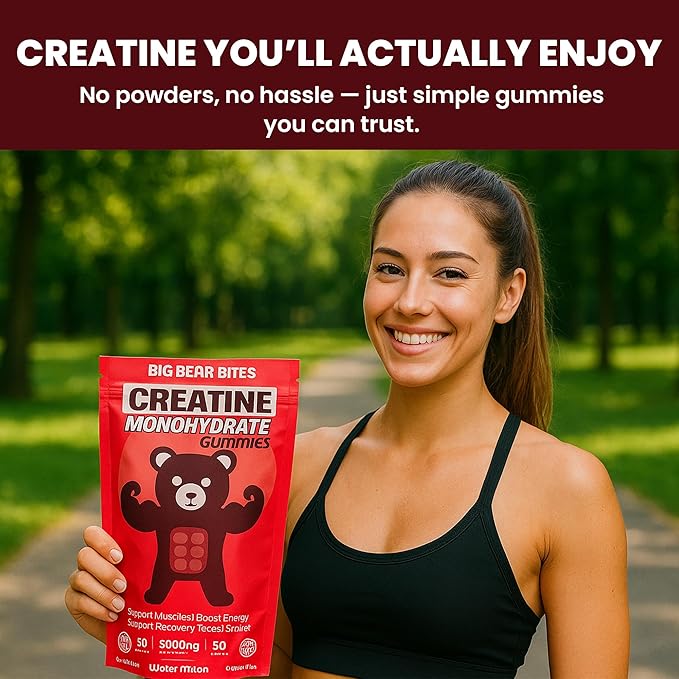 Creatine Monohydrate Gummies Bundle – Green Apple &amp Watermelon | 5000mg Per Serving | Sugar-Free Gluten-Free &amp Halal | 180 Gummies Total (2 x 90 Count) | for Men &amp Women