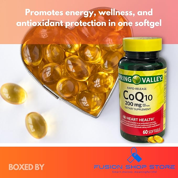 Coq10 200mg- Rapid Release 60 softgels (Pack of 1) Boxed by Fusion Shop Store