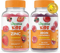 Lifeable Zinc Kids + Iron &amp Vitamin C Kids Gummies Bundle - Great Tasting Vitamin Supplement Gluten Free GMO Free Chewable Gummy