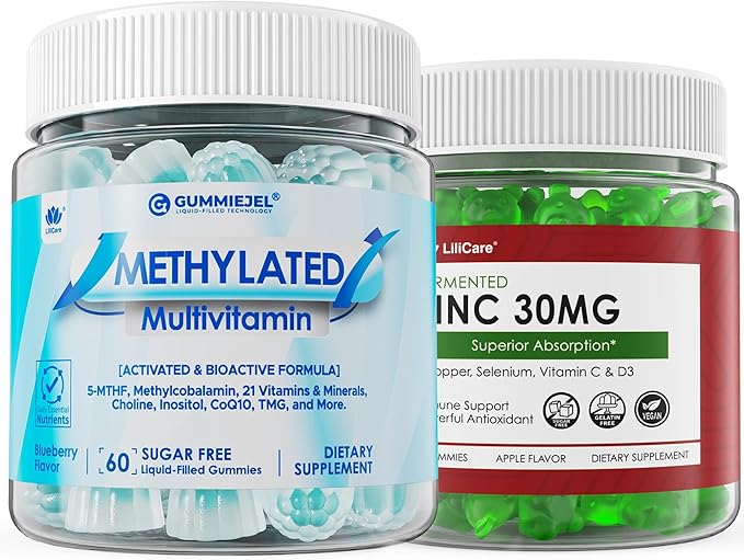 Methylated Multivitamin Gummies 1 Pack with Zinc Gummies 2 Pack