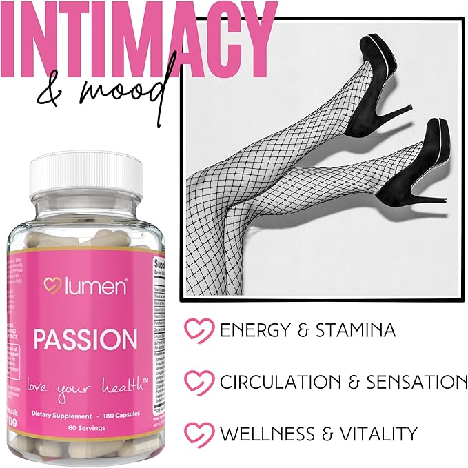 Lumen Naturals Passion for Women – with Vitamins A B6 B12 &amp Thiamin – 180 Capsules – 60 Servings