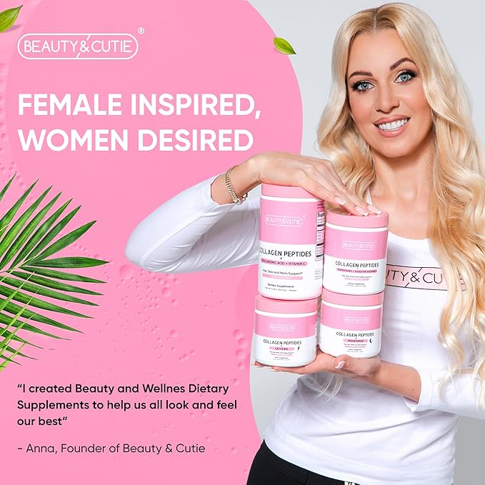 Collagen Peptides 10g with Hyaluronic Acid 120 mg and Vitamin C Powder Hair Skin and Nails Support Grass Fed Unflavored 11.38 oz