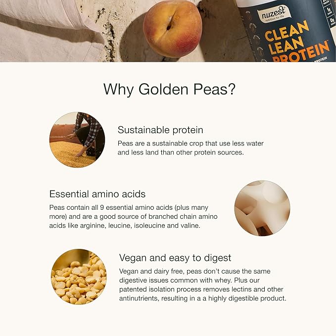 Nuzest Vegan Protein Powder – Clean Lean Protein Salted Caramel – 21g Pea Protein Isolate 1.1lb (20 Servings) – Plant-Based Protein Shake Mix with 24oz Shaker Bottle
