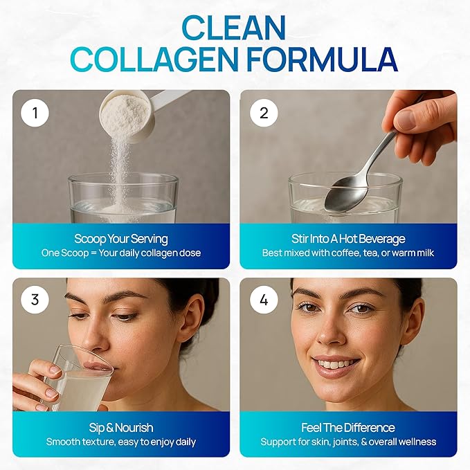 Collagen Peptides Powder for Hair Skin Nails Joints &amp Digestion – Multi-Collagen Types I II III V &amp X with Biotin Hyaluronic Acid &amp Vitamin C – Unflavored Sugar-Free (1.1 lb / 500g
